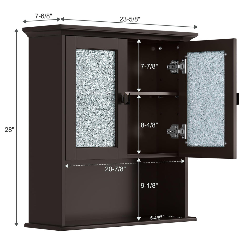 Wall Mount Bathroom Cabinet with Glass Door K105955