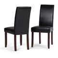 Black Vegan Leather Dining Chairs Set of 2 O474