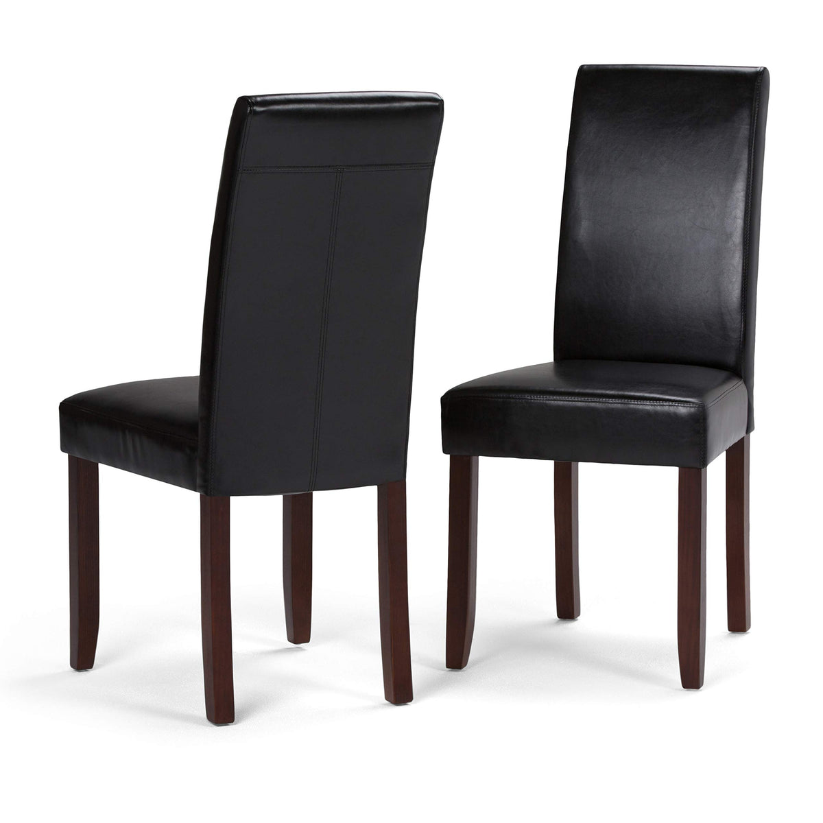 Black Vegan Leather Dining Chairs Set of 2 O474