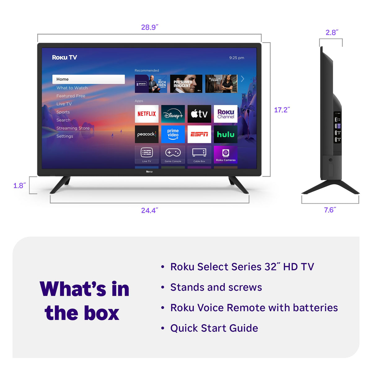 32-Inch 720p HD LED Smart TV I931803