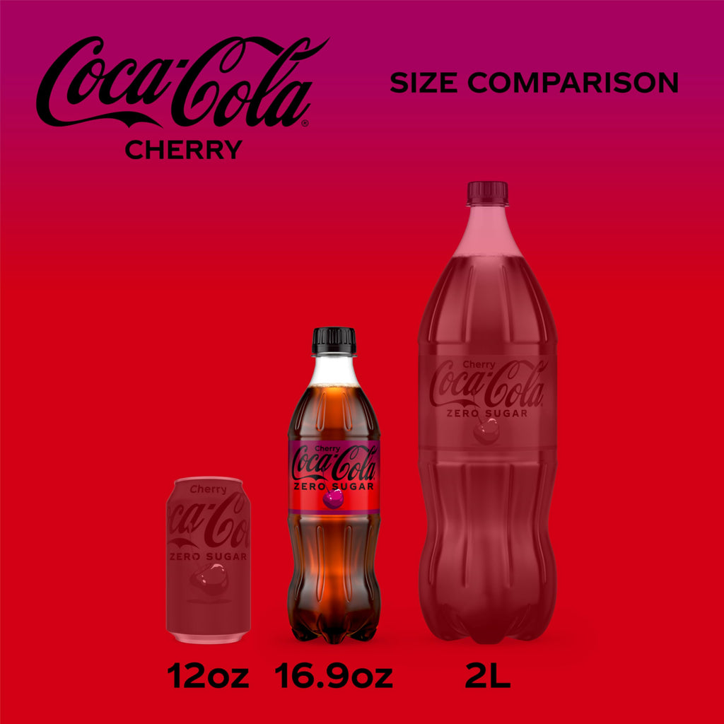 Cherry Soda Soft Drink Bottles, 16.9 fl oz, 6 Pack B913