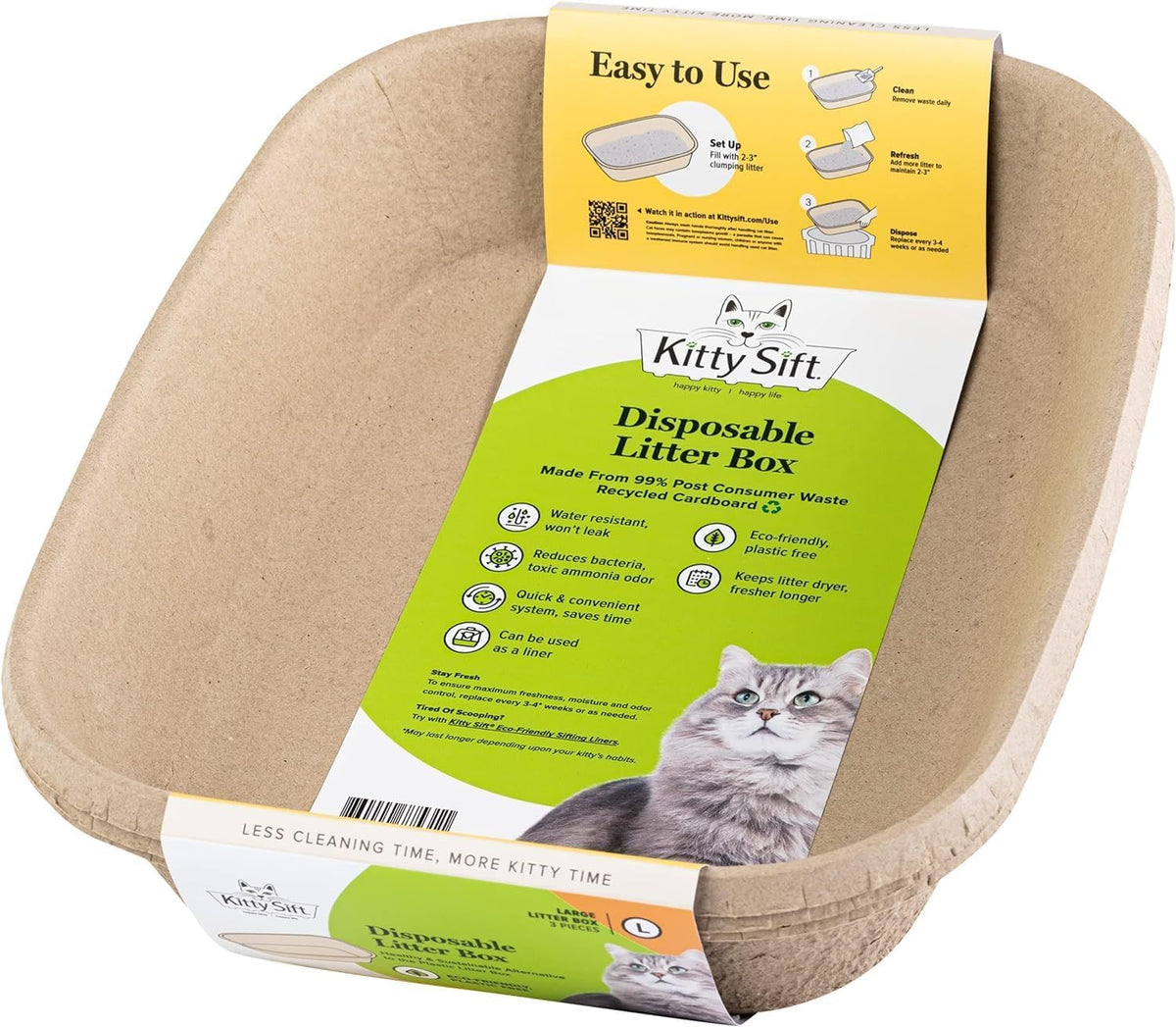 Large Disposable Cat Litter Box + Disposable Litter Scooper T943683