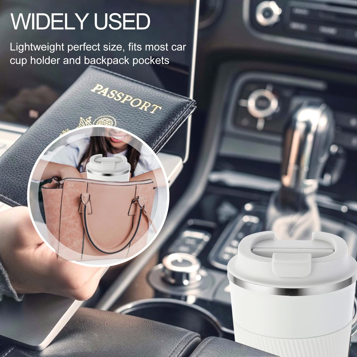 13oz Insulated Stainless Steel Travel Coffee Mugs Set (2 Pack) C74906