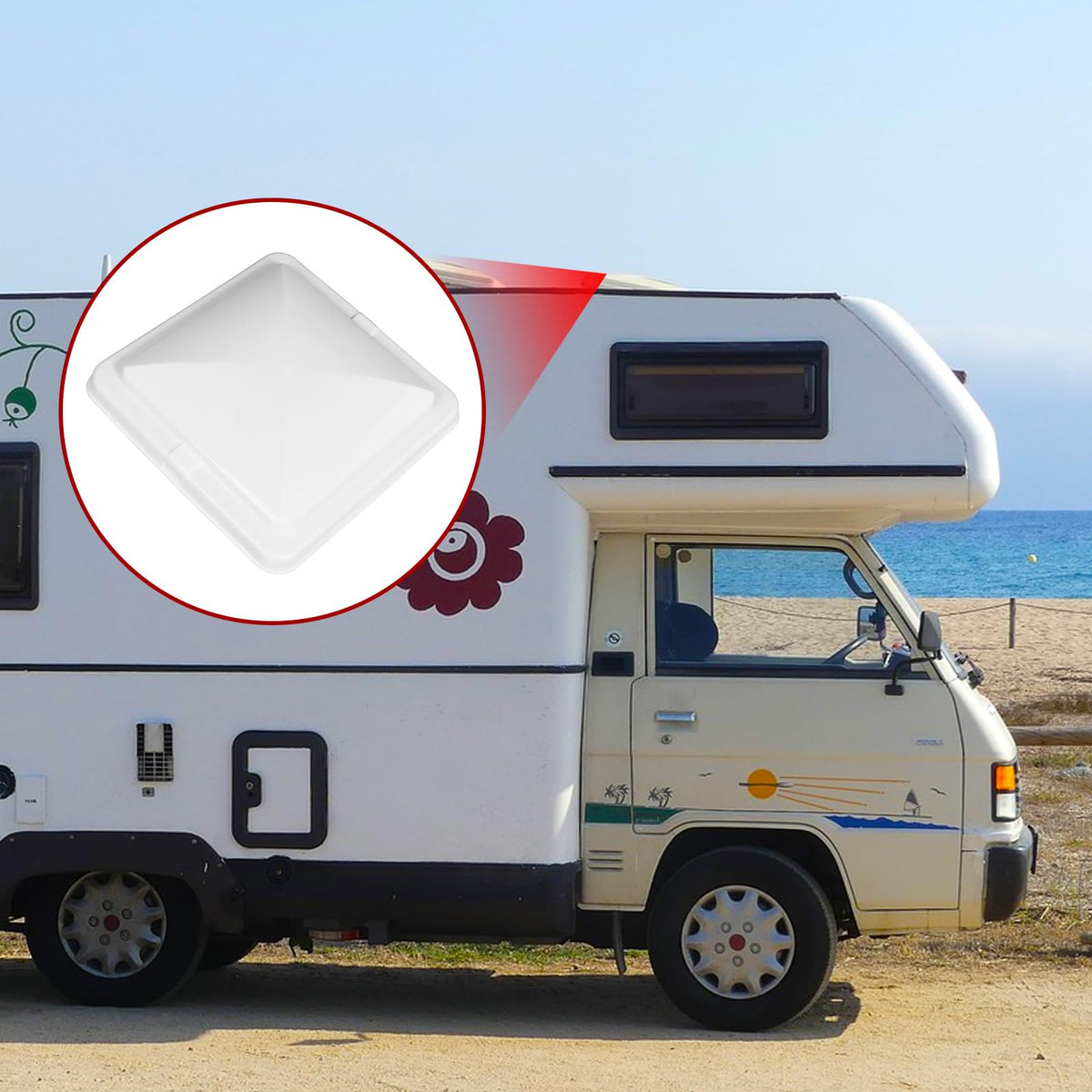 2 Pack 14 Inch White RV Vent Covers R88097