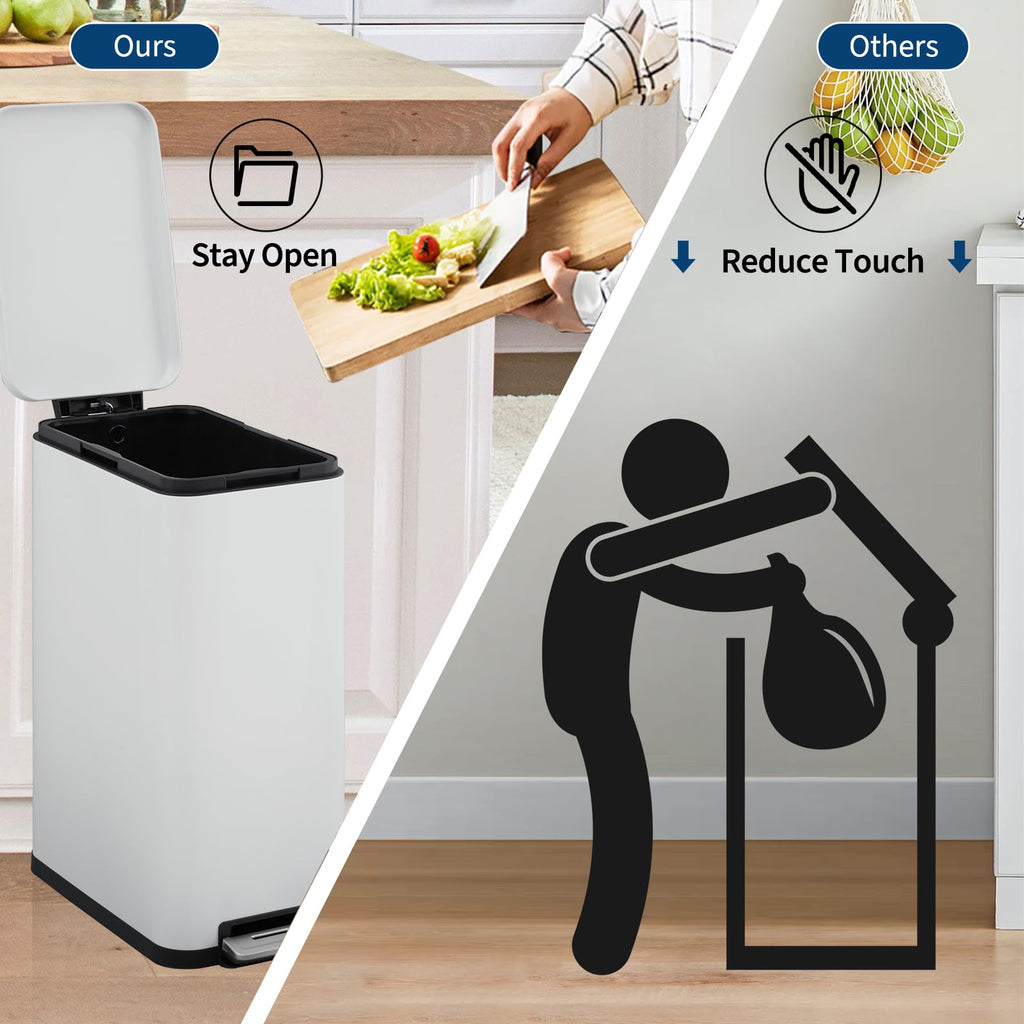 13.2 Gallon Stainless Steel Step Trash Can with Lid K32815