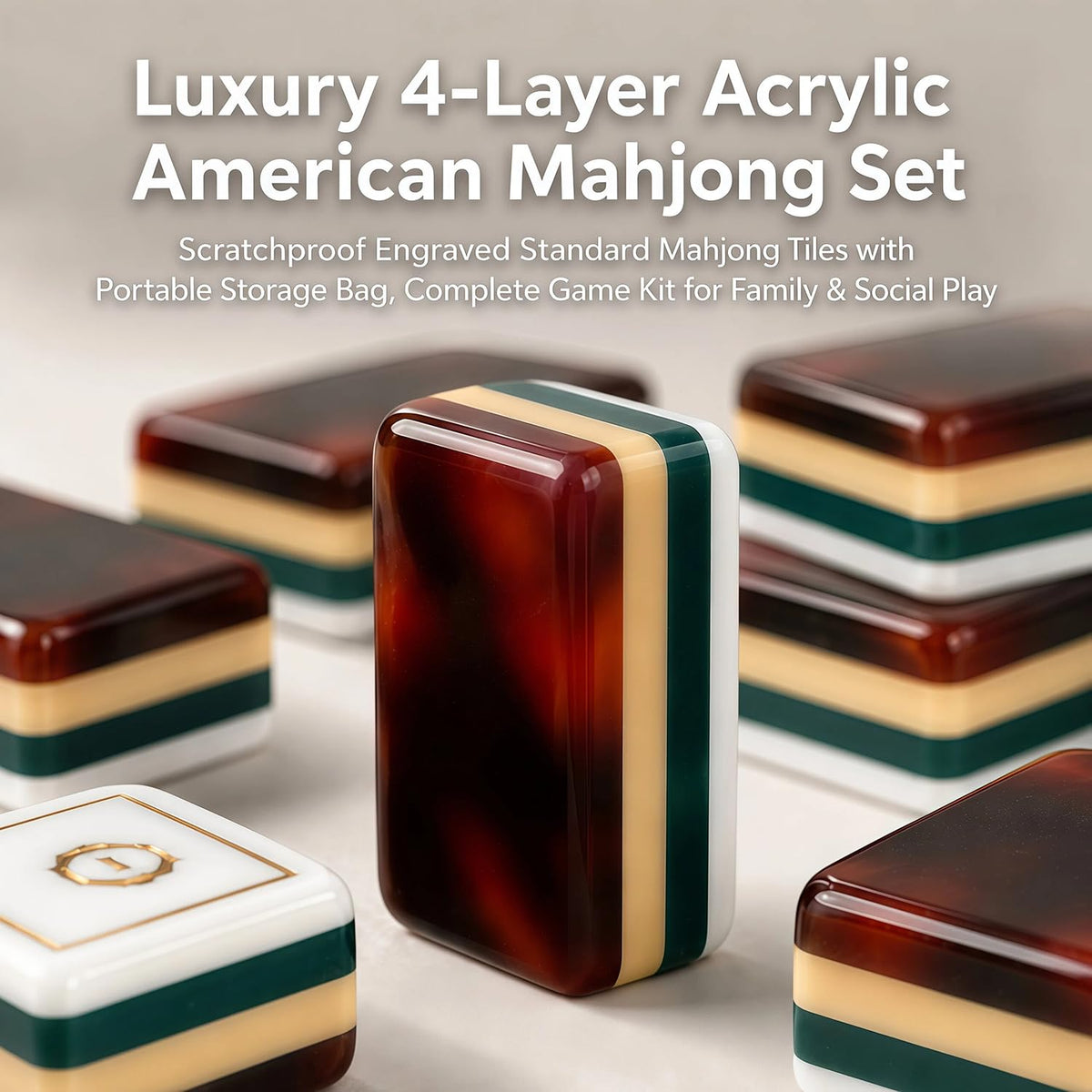 4 Layer Acrylic Mahjong Tile Set B3730