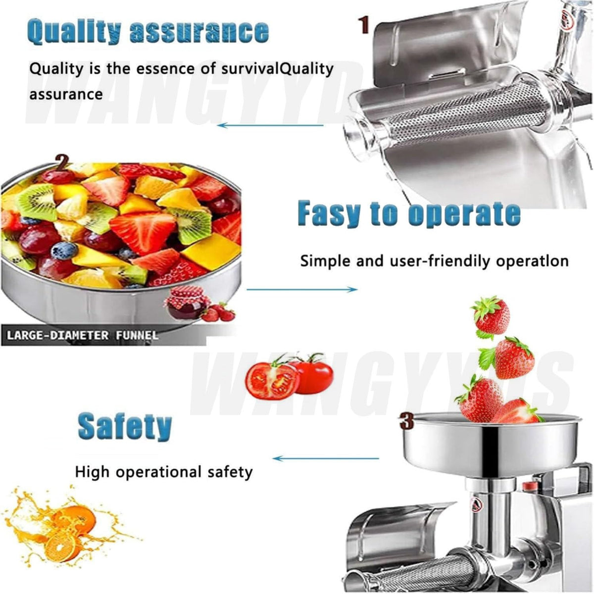450W Electric Tomato Strainer Stainless Steel B647219