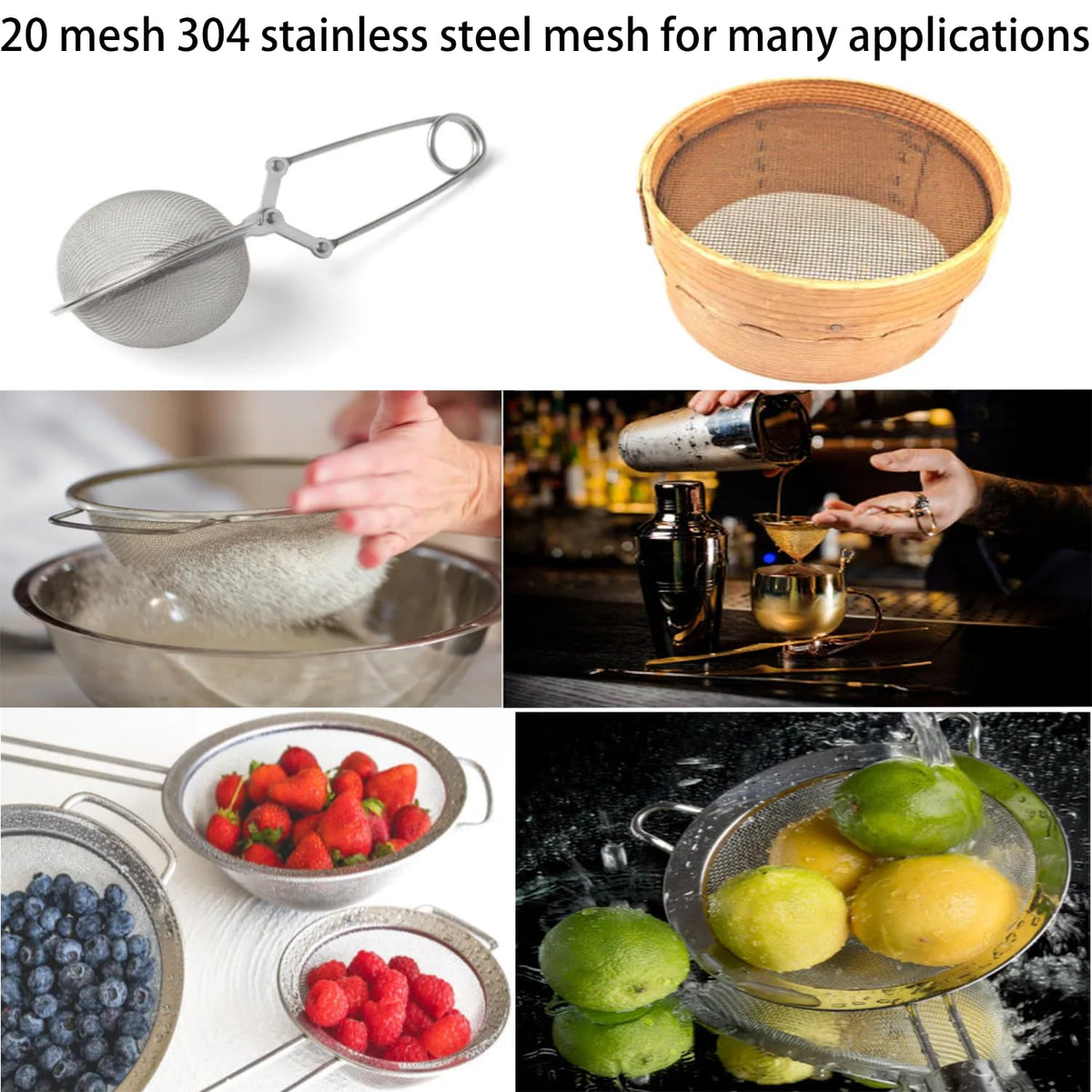 Stainless Steel Wire Mesh Screen 15.7 X 47 in 20 Mesh X293235