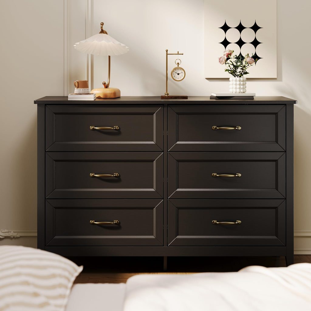Black 6 Drawer Dresser P473