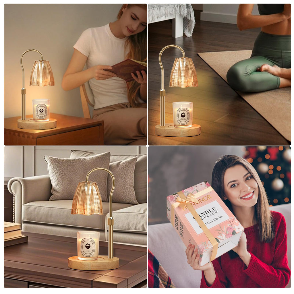 Adjustable Candle Warmer Lamp with Timer & Dimmer W290442