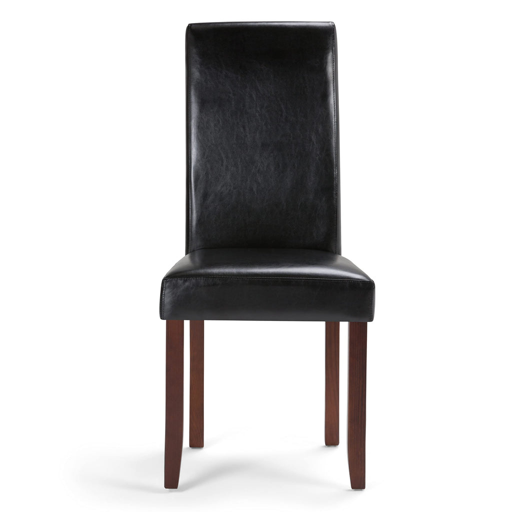 Black Vegan Leather Dining Chairs Set of 2 O474