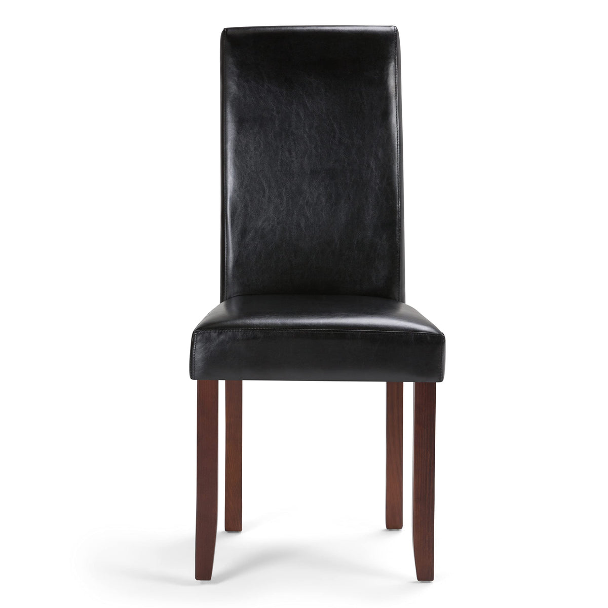 Black Vegan Leather Dining Chairs Set of 2 O474