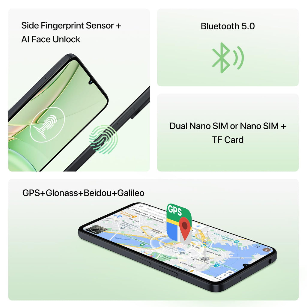 Unlocked Android 14 Smartphone 256GB Octa-Core 6.75" HD+ 5000mAh 4G Dual SIM R4824