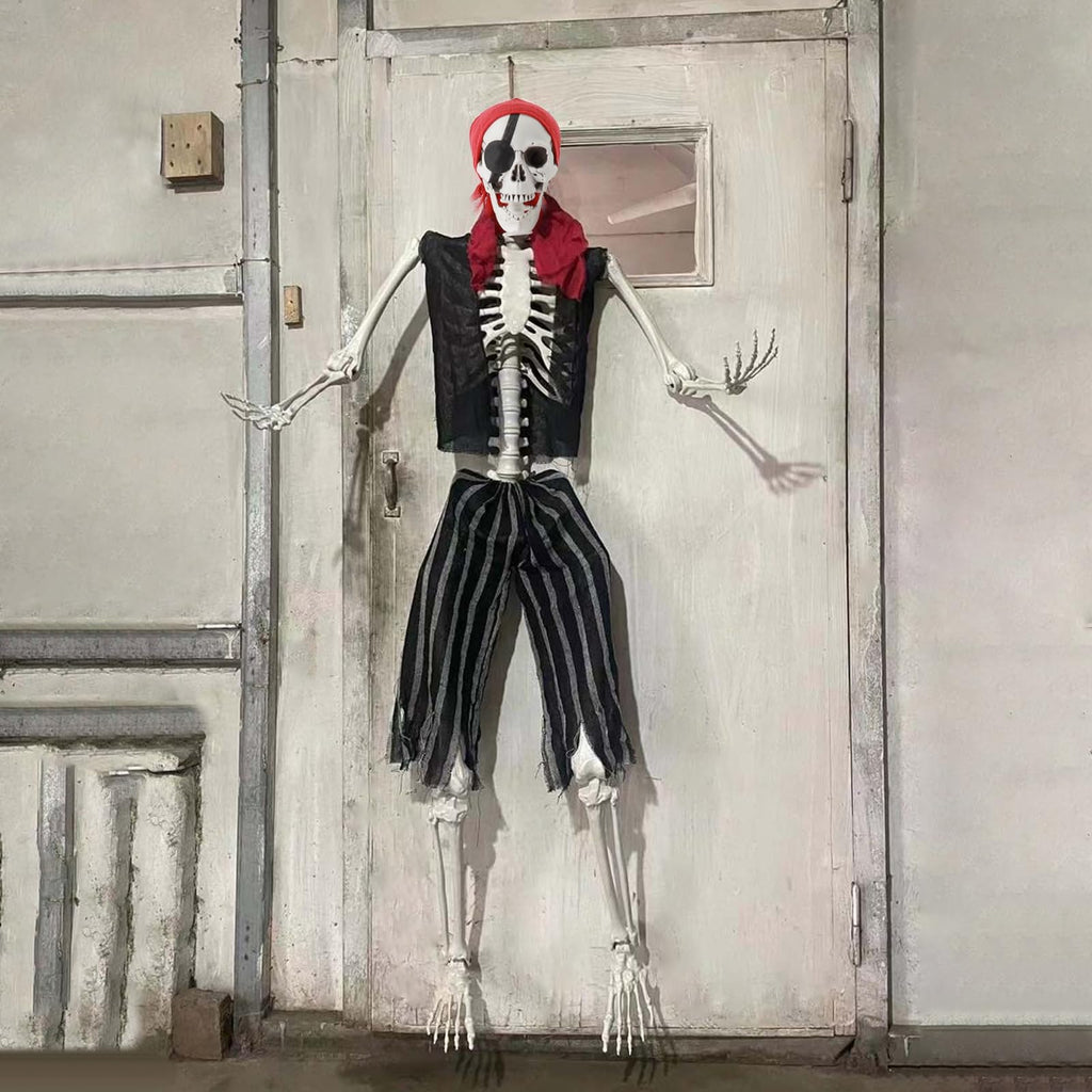 5.4Ft Posable Halloween Skeleton with Movable Joints S976091