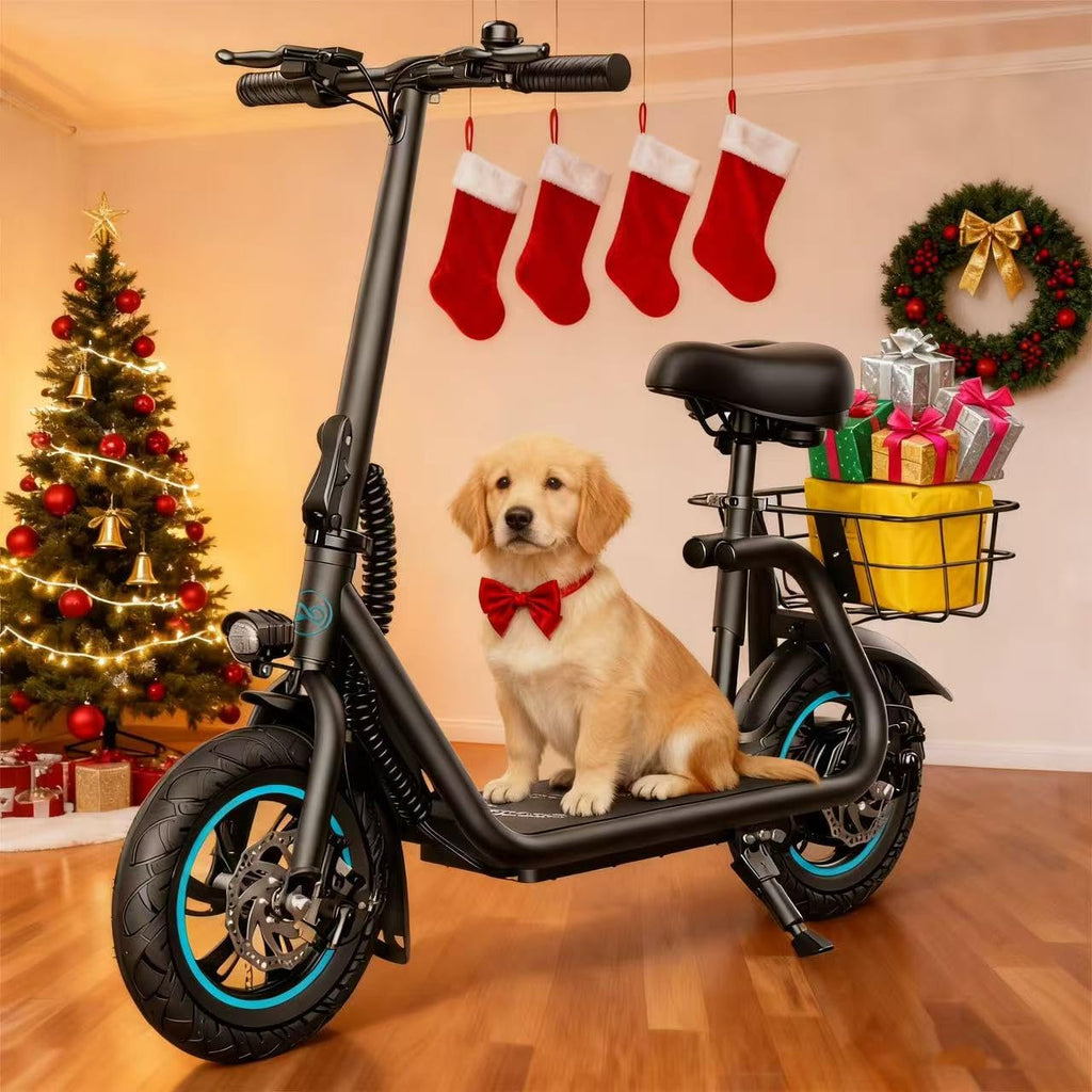 Electric Scooter with Seat & Basket B6561