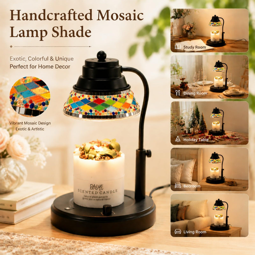 Black Candle Warmer Lamp with Timer & Dimmer U5564