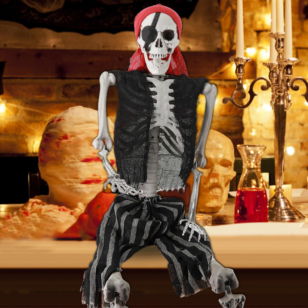 5.4Ft Posable Halloween Skeleton with Movable Joints S976091
