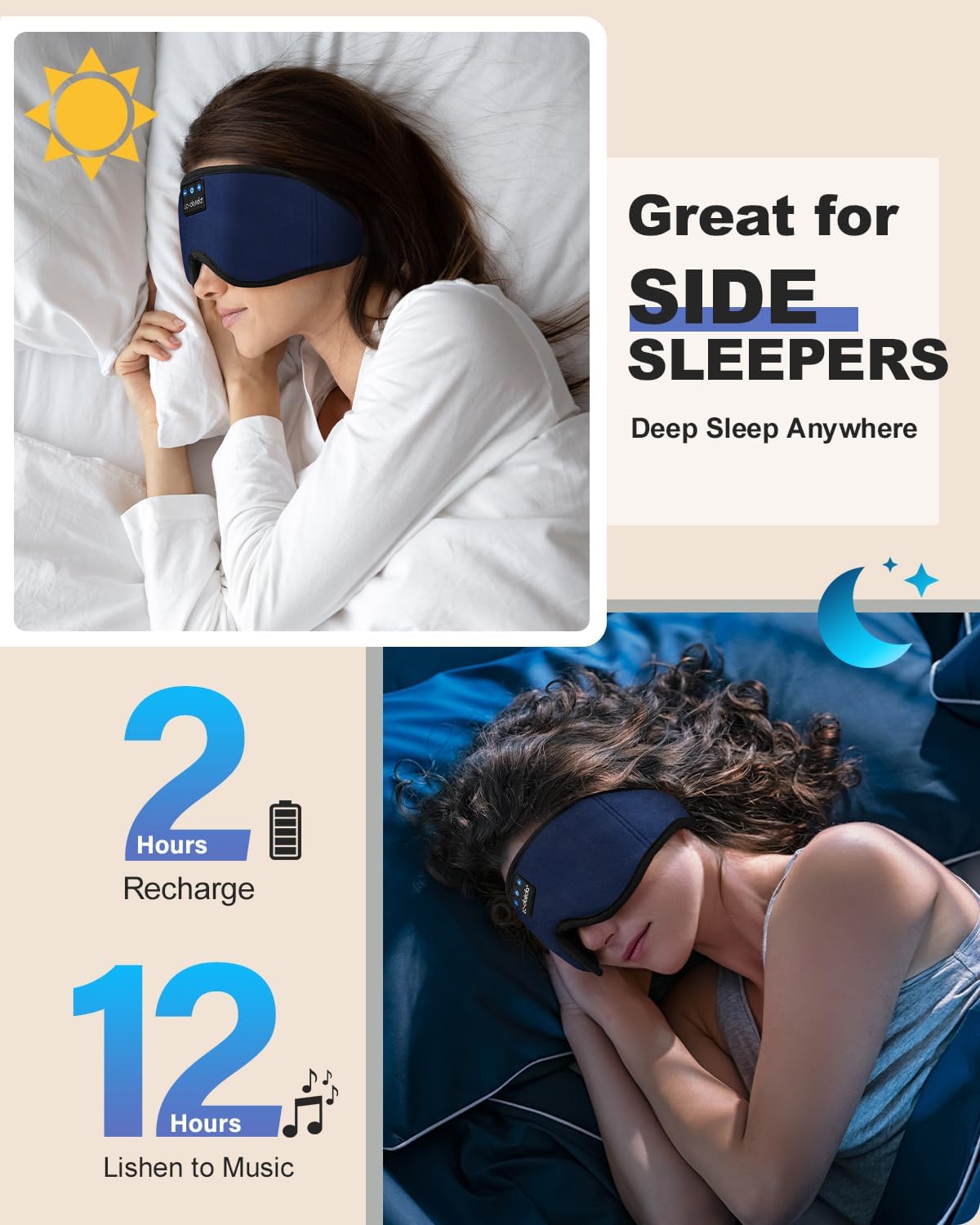 Sleep Mask with Bluetooth Headphones S6260