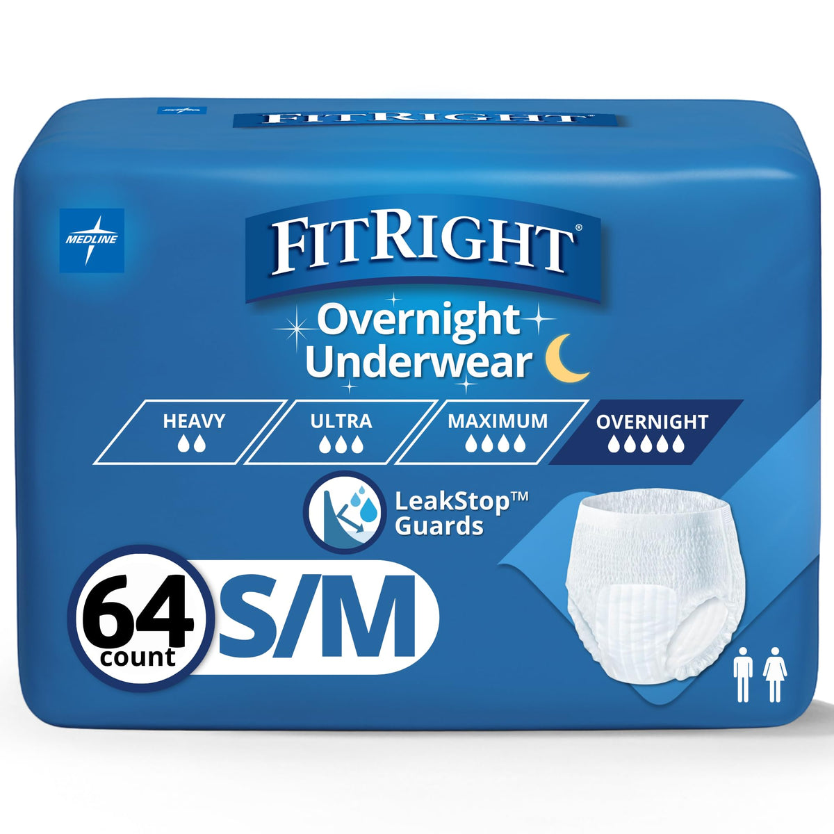 Small/Medium Disposable Pull-On Absorbent Underwear, 64 Count L3104