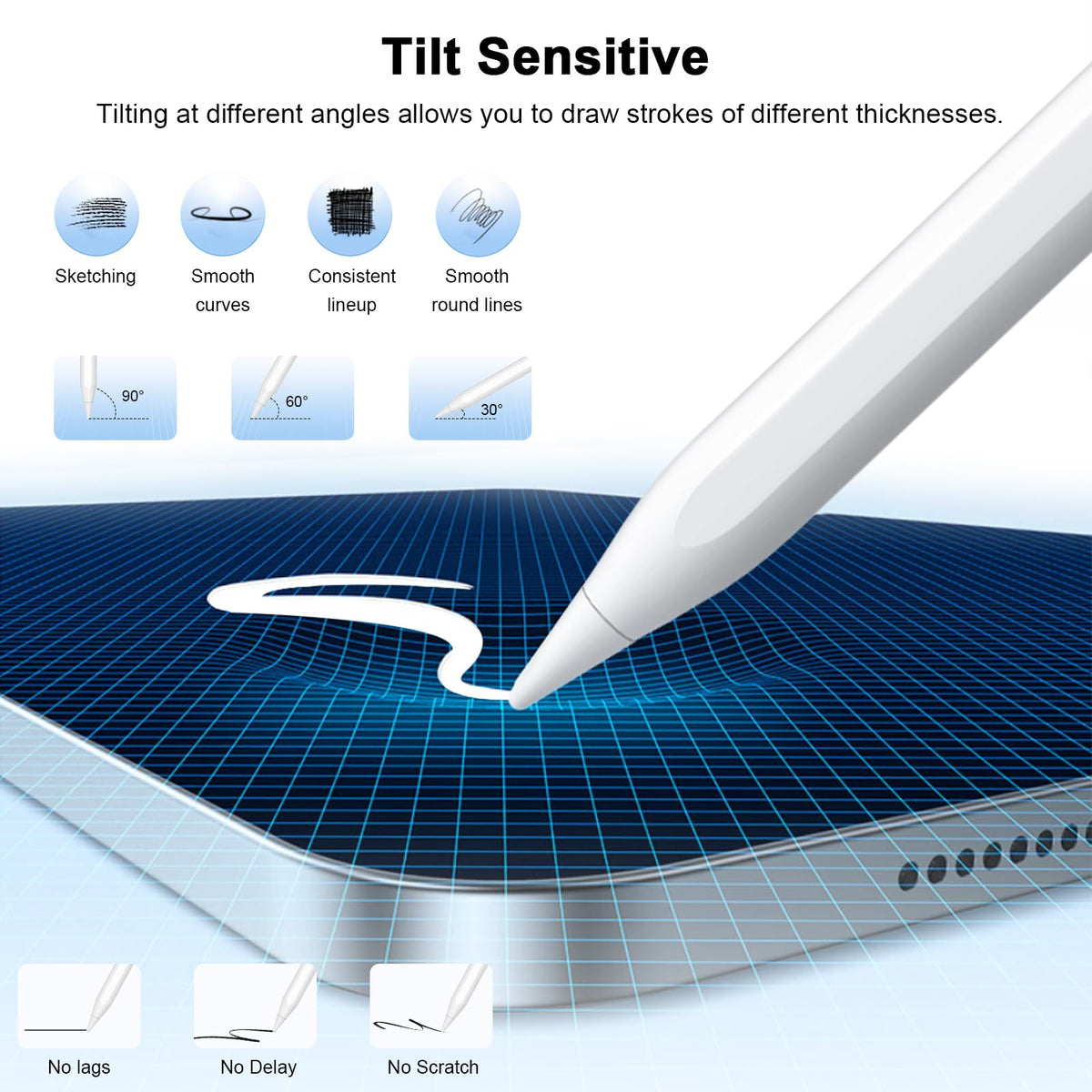 2nd Generation Stylus Pen with Palm Rejection & Tilt Sensitivity I897