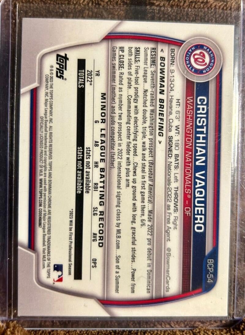 2023 Bowman Chrome Mega Box Prospects Mojo Refractor Baseball G4011