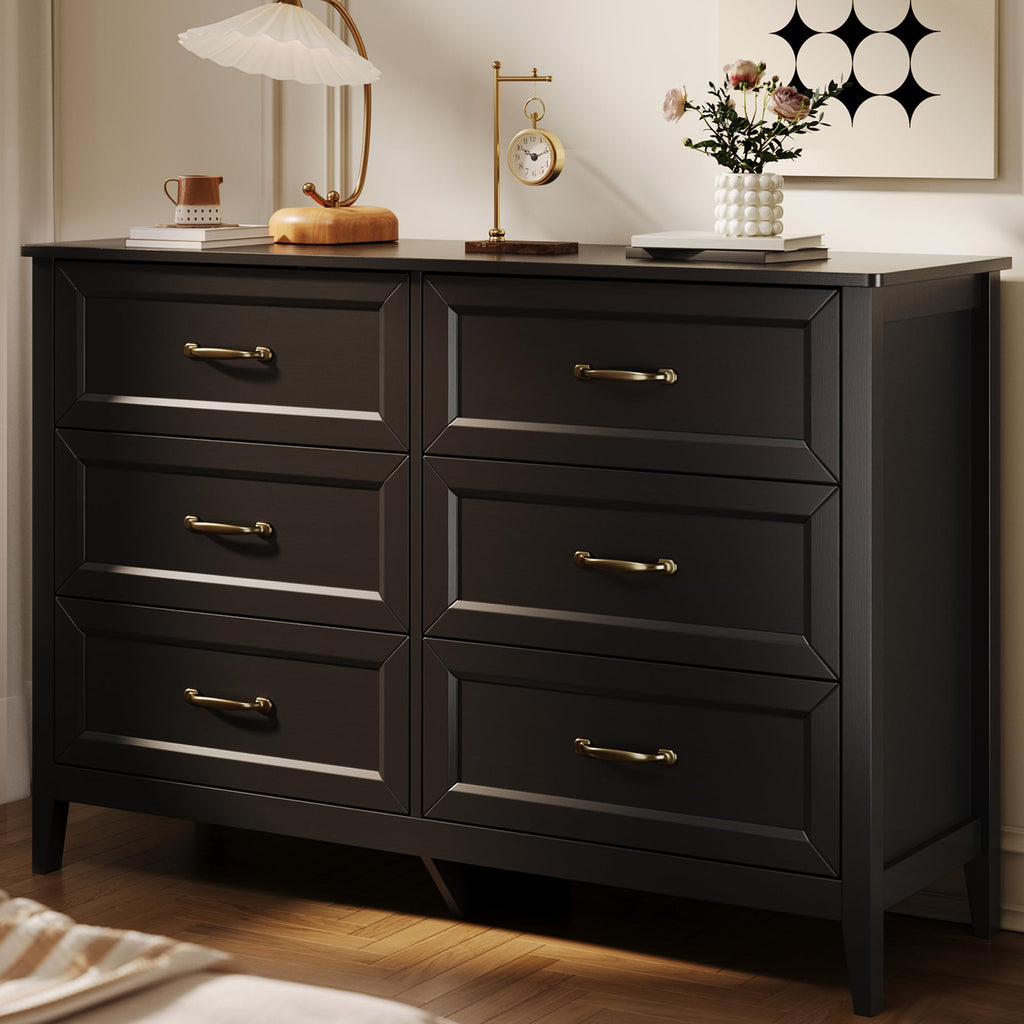 Black 6 Drawer Dresser P473