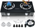 2 Burner Propane Gas Stove Auto Ignition 26000 BTU Tempered Glass G929