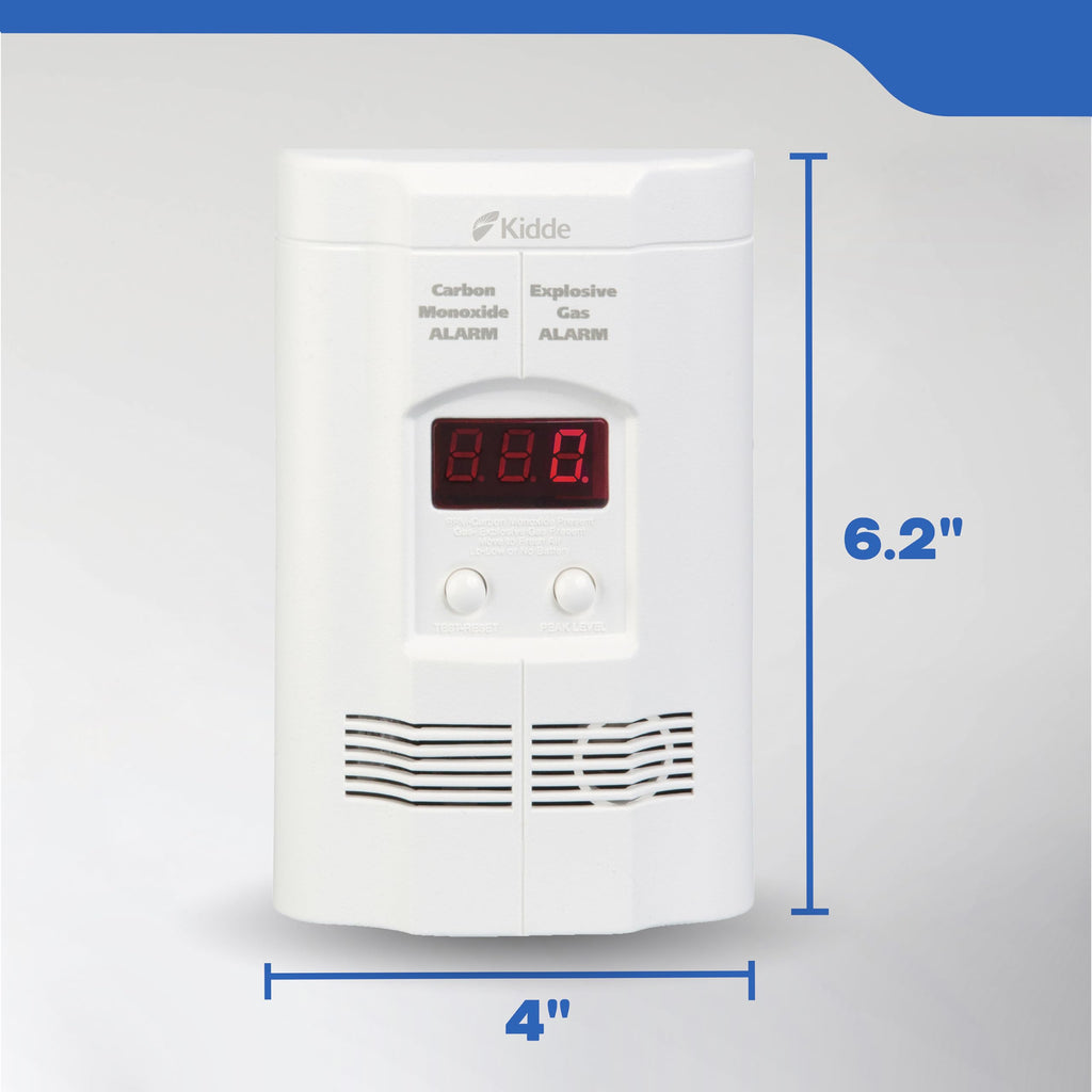 Carbon Monoxide & Explosive Gas Detector, Plug-in with Battery Backup E2198