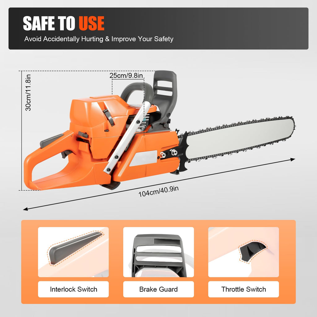 24'' 72CC 2-Stroke Gas Chainsaw S770