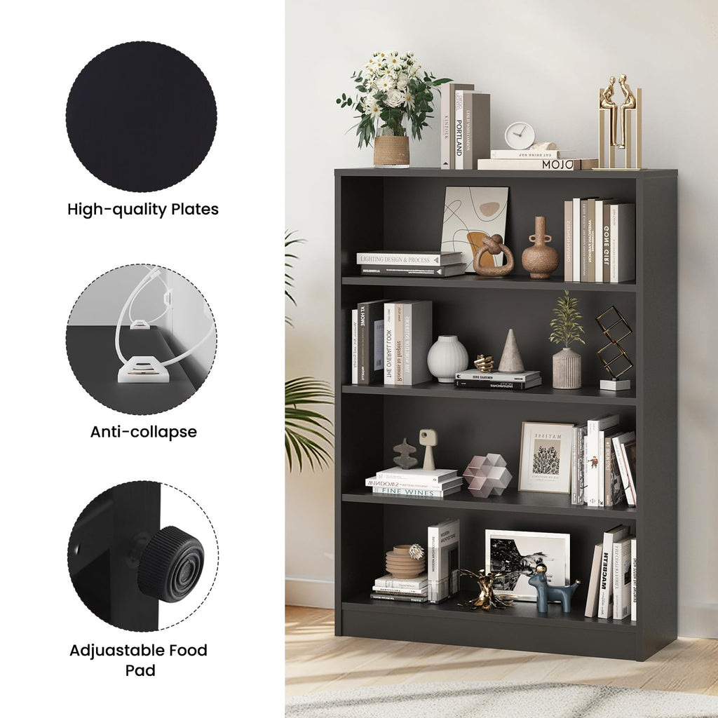 48 Inch 4-Shelf Wood Bookcase F104