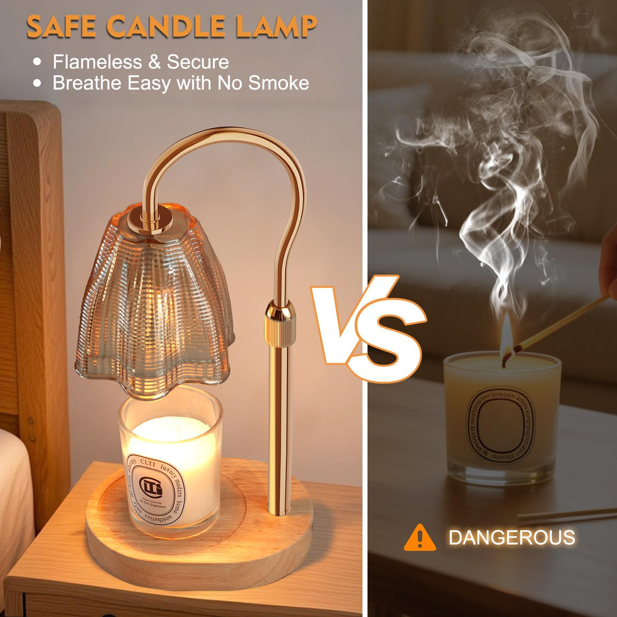 Adjustable Candle Warmer Lamp with Timer & Dimmer W290442