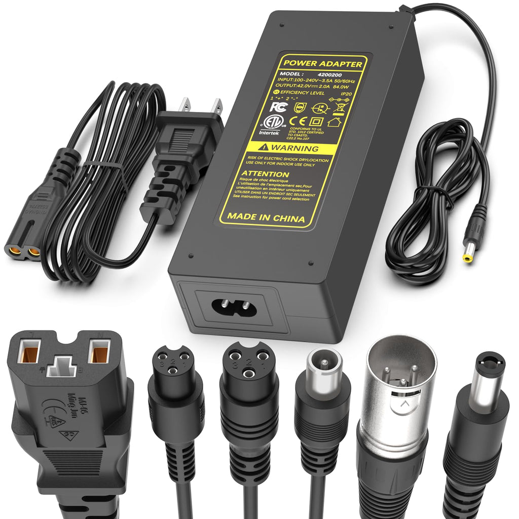 42V 2A Electric Scooter Charger with 7-in-1 Plugs L142305