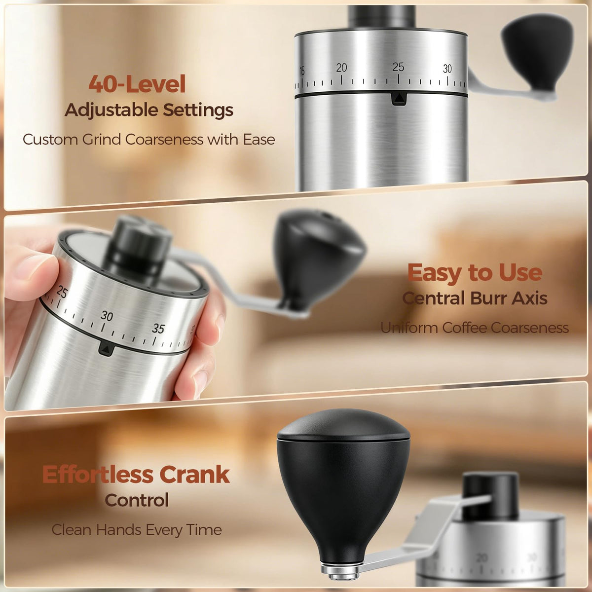 Manual Coffee Grinder with Ceramic Conical Burr K171