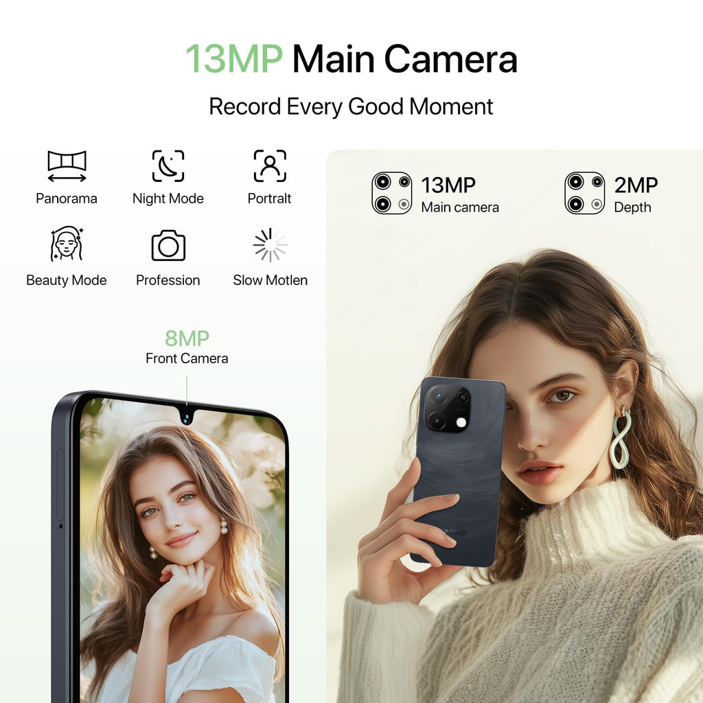 Unlocked Android 14 Smartphone 256GB Octa-Core 6.75" HD+ 5000mAh 4G Dual SIM R4824