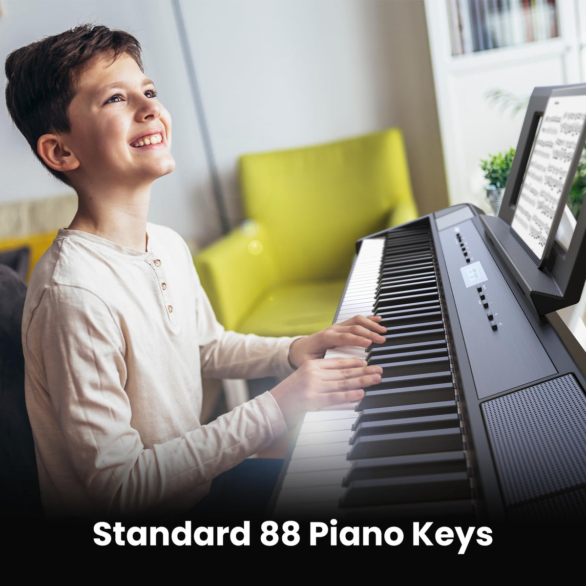 88 Keys Weighted Hammer Portable Electric Keyboard Piano with Stand F9437