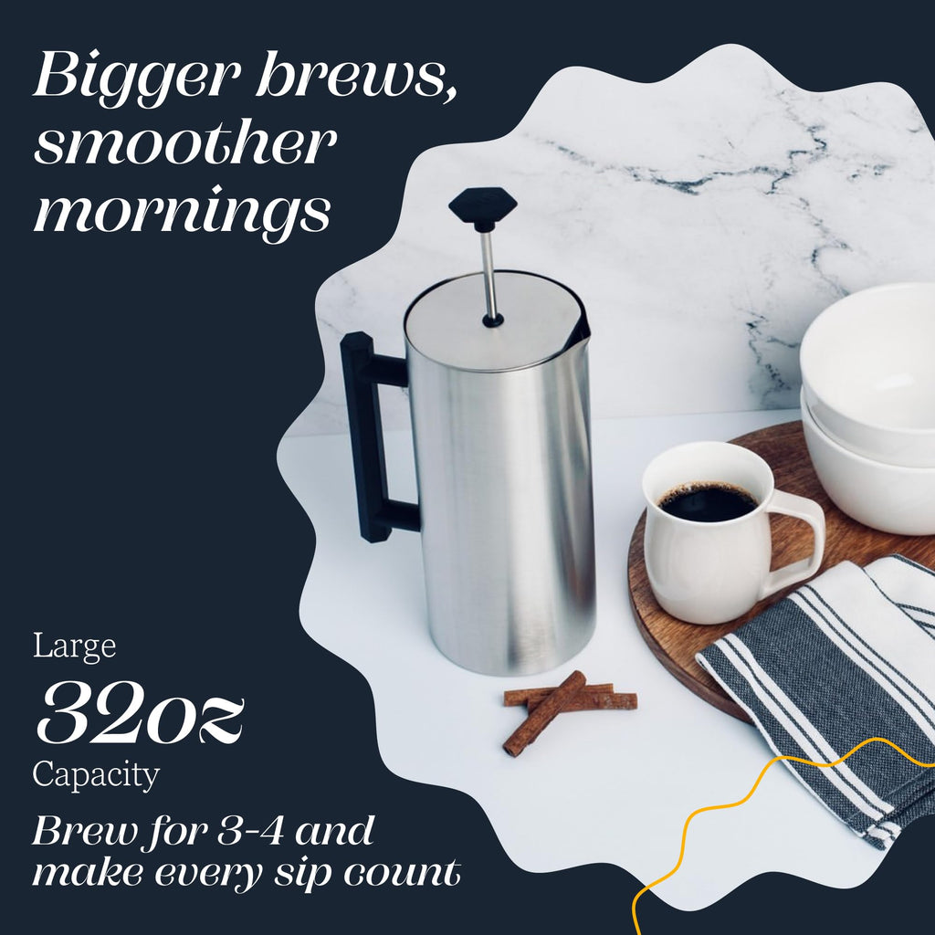 32oz Stainless Steel French Press H2418