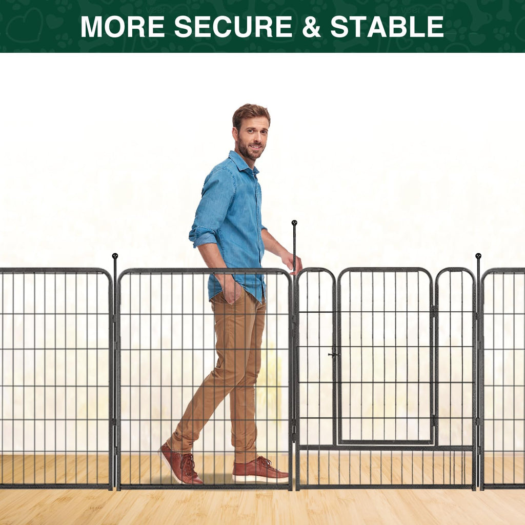 16 Panels 40" High Metal Dog Playpen with Gate I3660