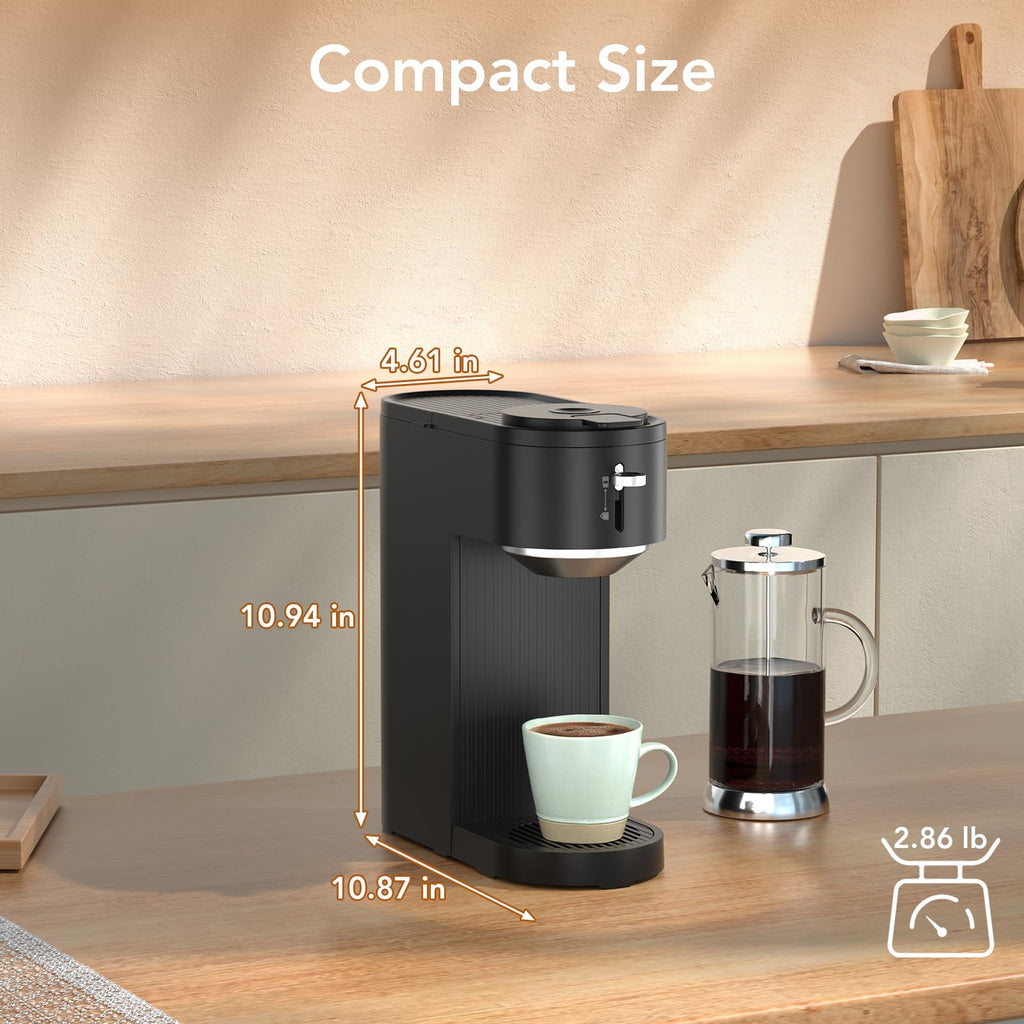 Black Single Serve Coffee Maker with 14 Oz Water Reservoir O384021