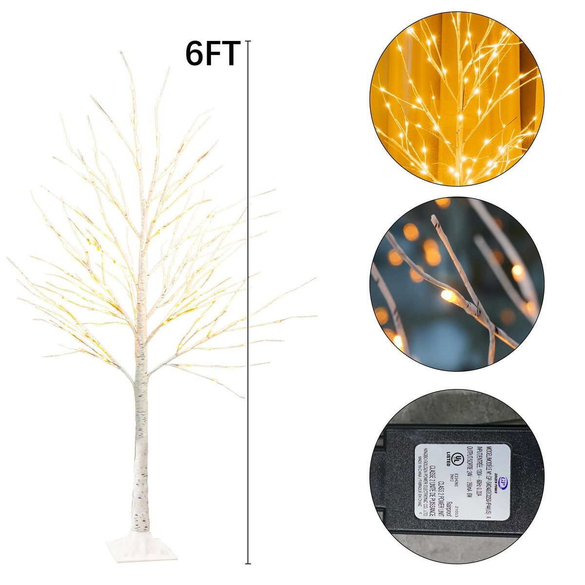 6 FT Pre-lit Artificial Christmas Tree Warm White S4890