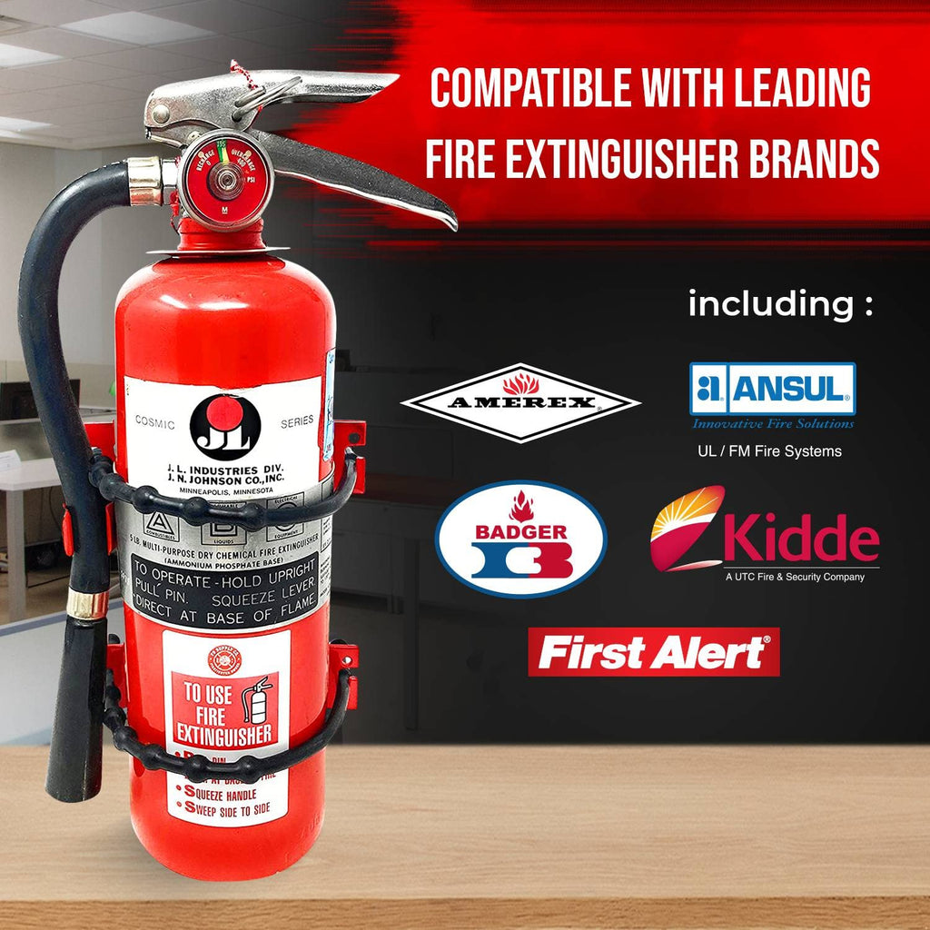 Heavy Duty Wall Mount Fire Extinguisher Bracket for 2.5 lb & 5 lb, Pack of 2 W283264