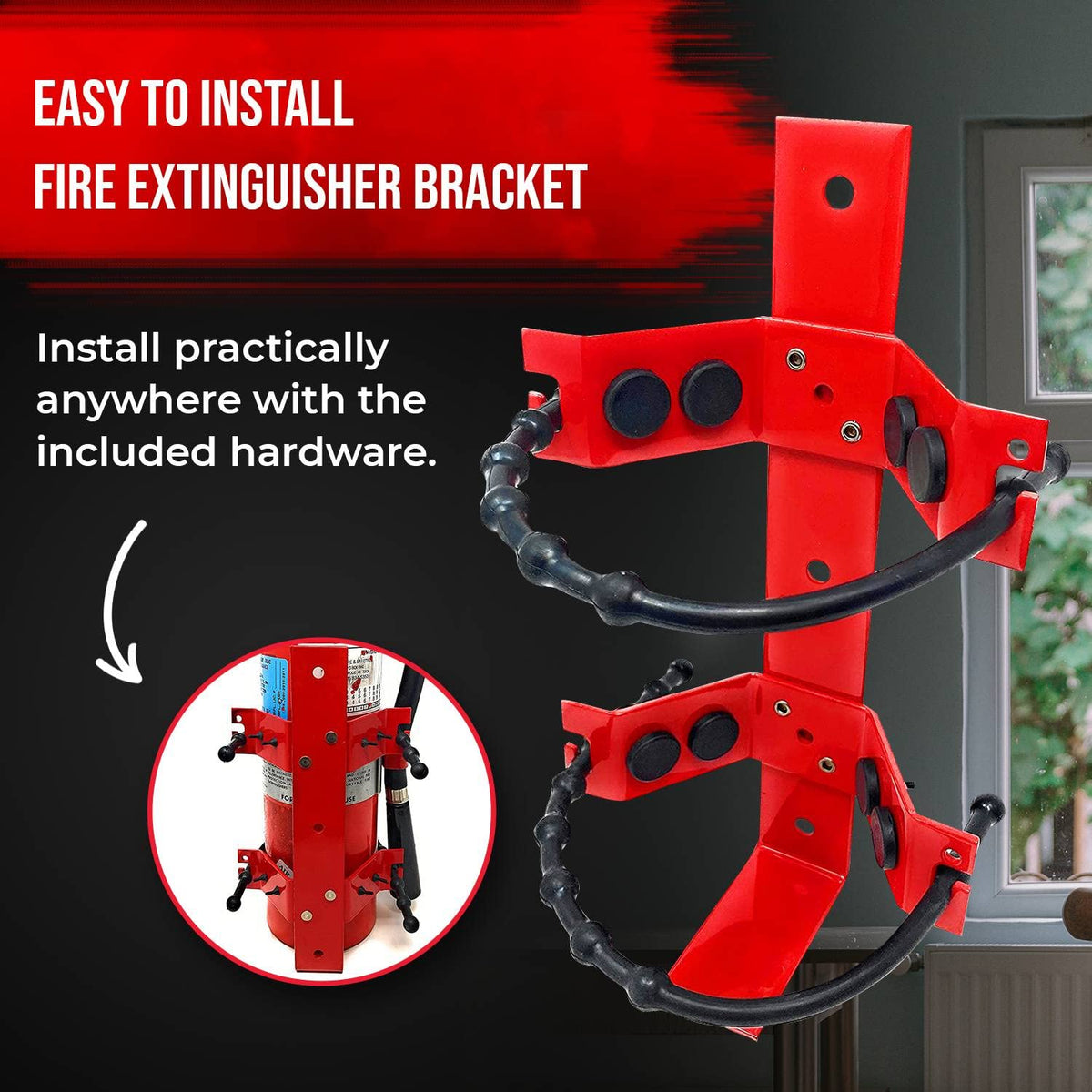 Heavy Duty Wall Mount Fire Extinguisher Bracket for 2.5 lb & 5 lb, Pack of 2 W283264