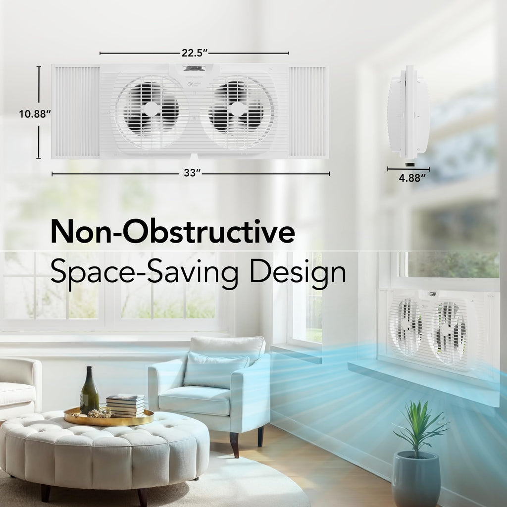 Reversible Twin Window Fan with 3-Speeds C861