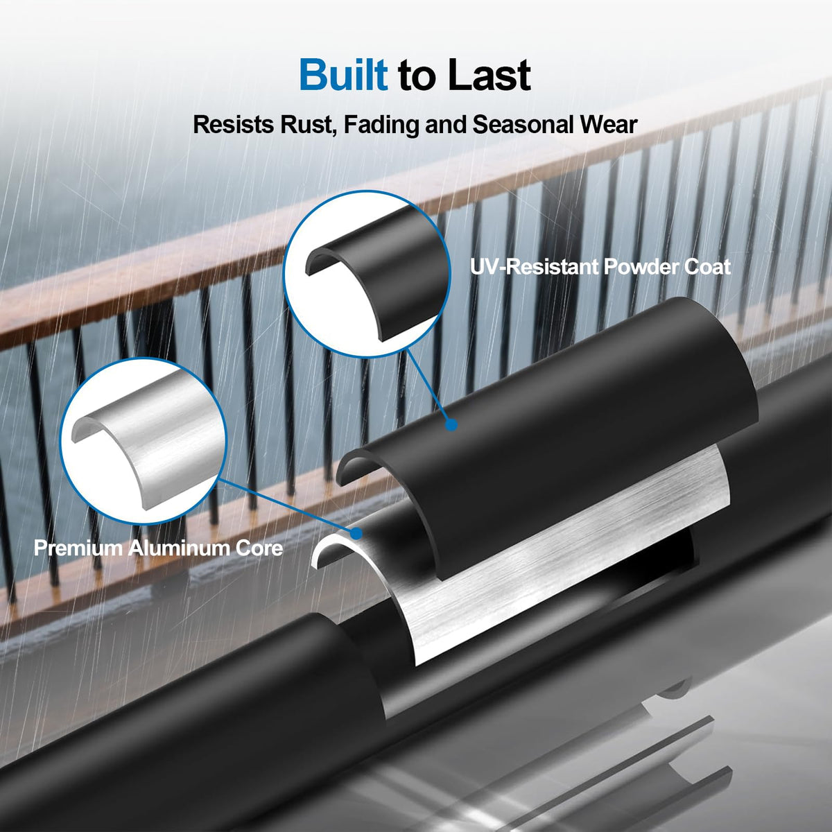 Black Aluminum Deck Balusters 32in x 3/4in 100 Pack I44307