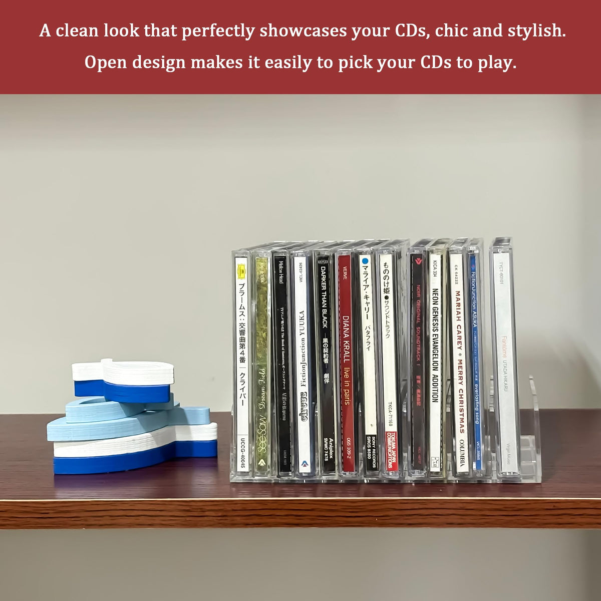 2 Pcs Clear Acrylic CD Holder C3450
