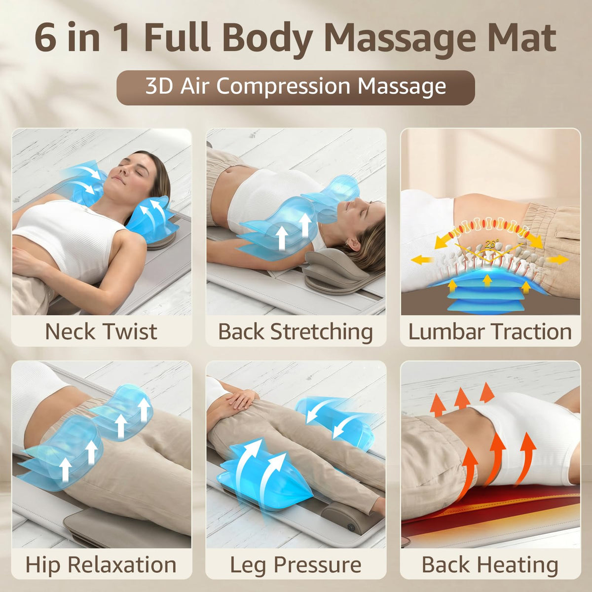 Full Body Massage Mat with Heat, Foldable Q266