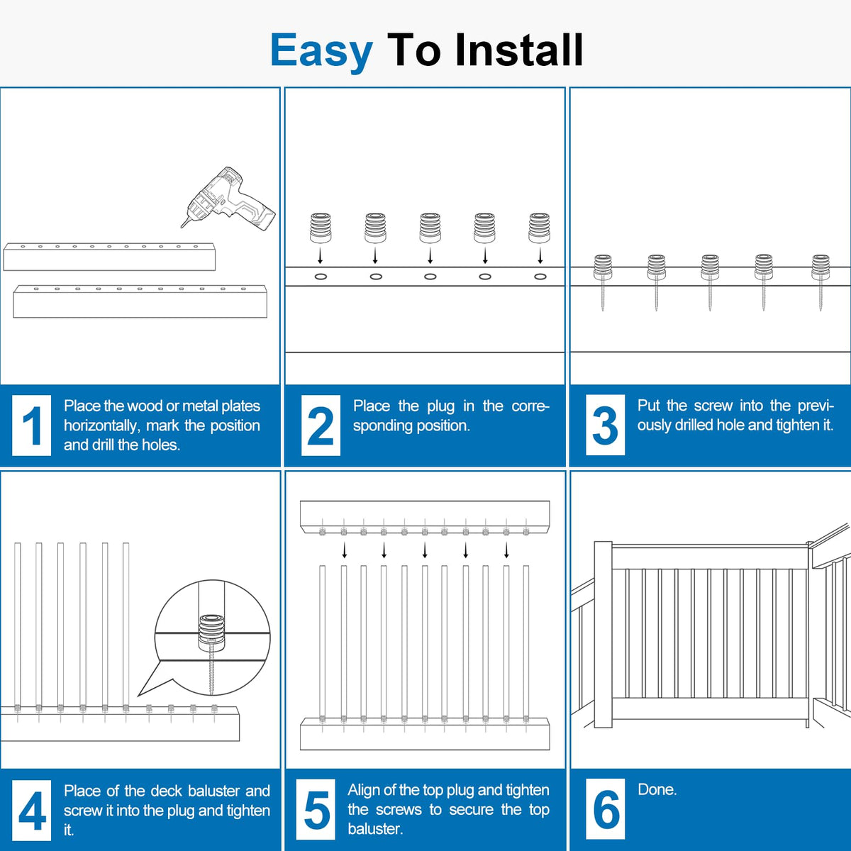 Black Aluminum Deck Balusters 32in x 3/4in 100 Pack I44307
