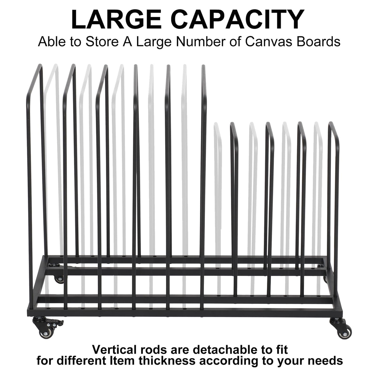 Art Canvas Storage Rack with Wheels D468678