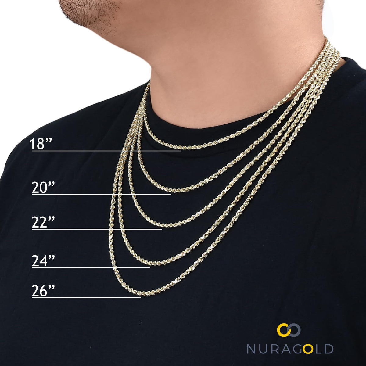 10k Yellow Gold Cuban Link Chain Necklace T2745