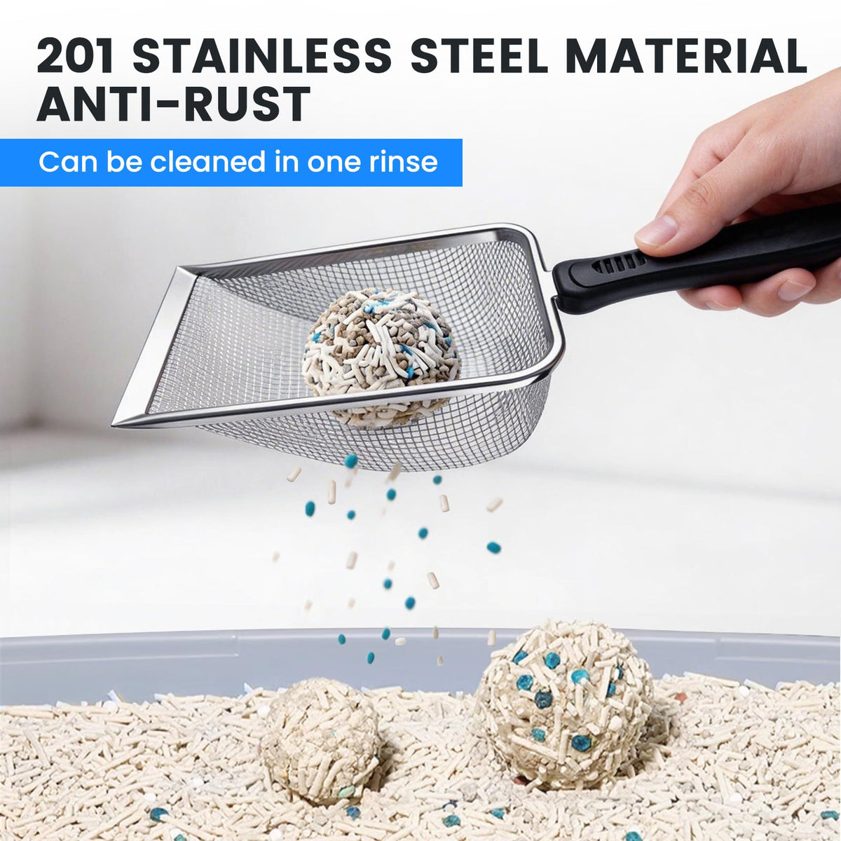 Stainless Steel Mesh Cat Litter Scoop 2.8mm Hole Y35743