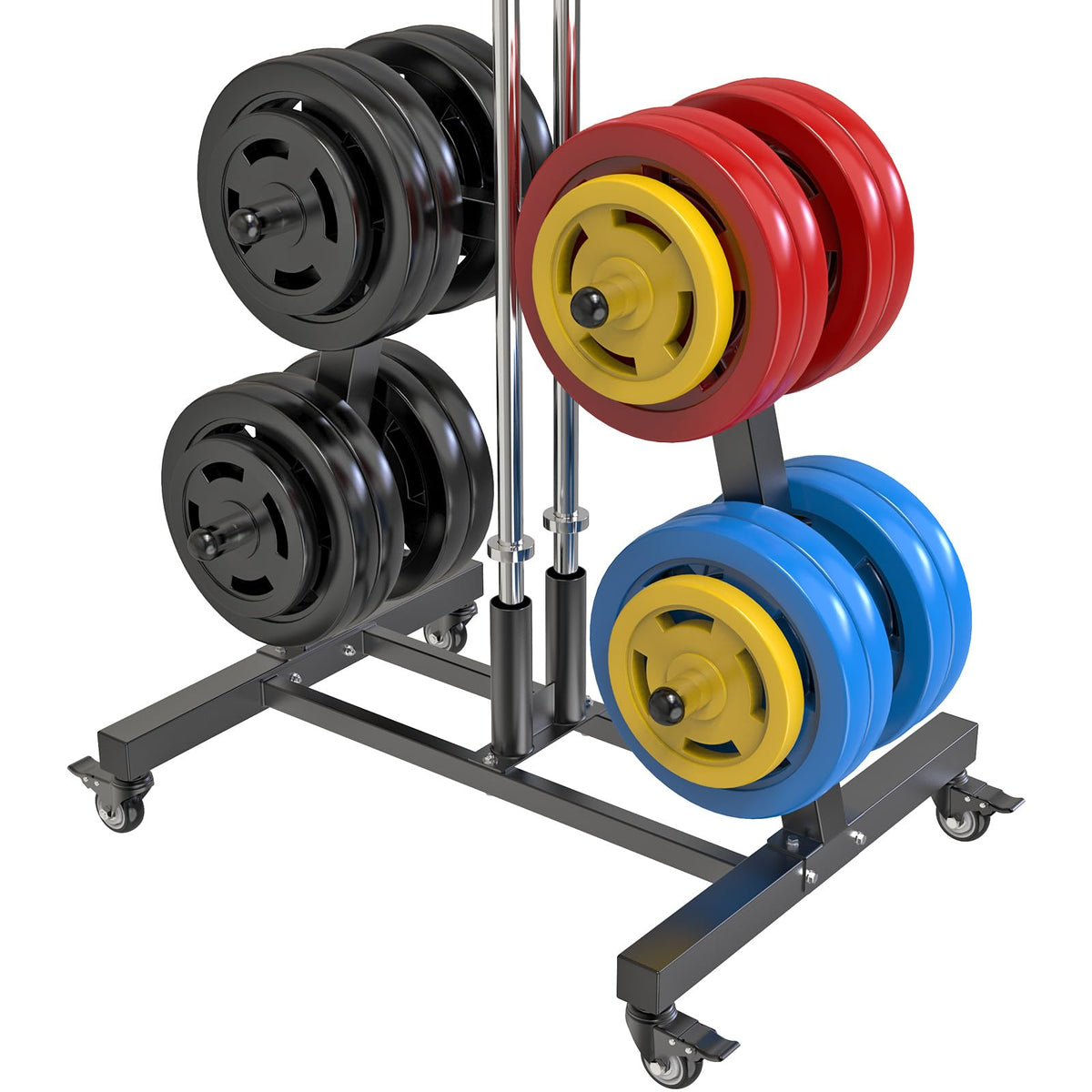 2" Olympic Weight Plate Tree Rack and Barbell Holders A234816